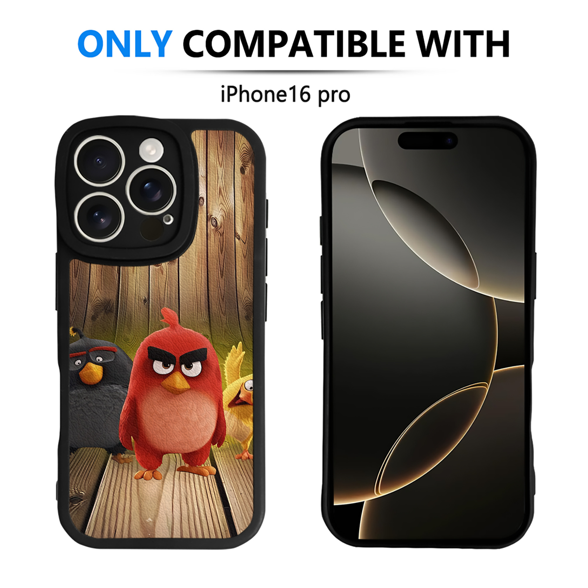 （画像用） Angry Birds アングリーバード 【iPhone 16シリーズ対応】シリコンスマホケース（レザー調） 材質：シリコン